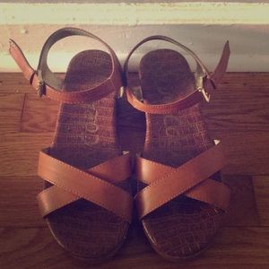 These are sandals with a tiny wedge